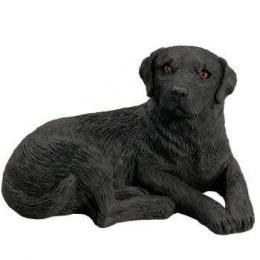 black lab figurine sandicast lying midsize ms332