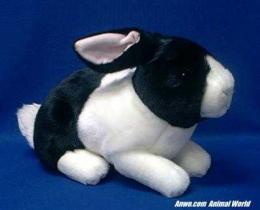 black white rabbit plush stuffed animal classic