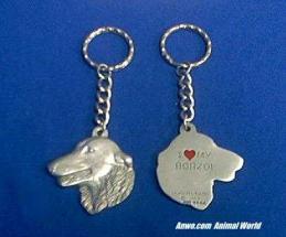 borzoi keychain pewter usa