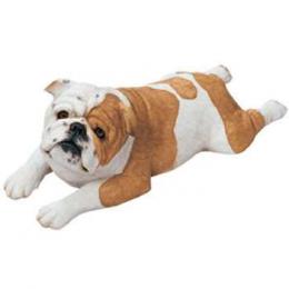 fawn bulldog figurine laying sandicast os452