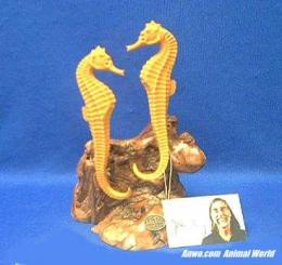 coral seahorse figurine statue pair by john perry 