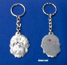 dandie dinmont keychain pewter