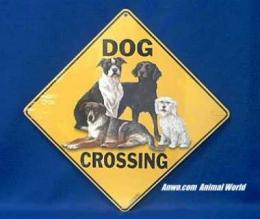 dog crossing sign