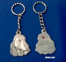 english cocker spaniel keychain pewter