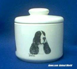 english springer spaniel jar porcelain