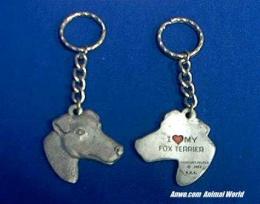 fox terrier keychain pewter usa