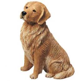 golden retriever figurine sandicast sitting original os351