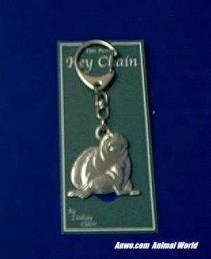 harbor seal keychain pewter
