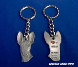 ibizian hound keychain pewter