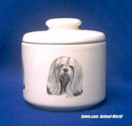 lhasa apso jar porcelain