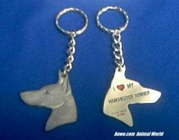 manchester terrier keychain pewter