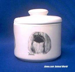 pekingese jar porcelain candy