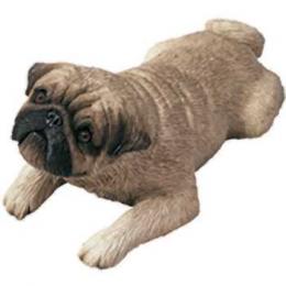pug figurine lying mid size 