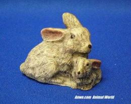 rabbit figurine small pair
