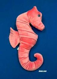 pink seahorse plush stuffed animal toy 