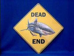 shark sign dead end warning