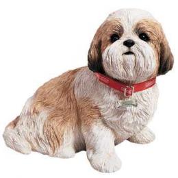 lifesize shih tzu figurine gold white