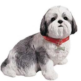 lifesize shih tzu figurine silver white