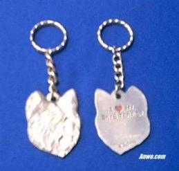 skye terrier keychain pewter usa