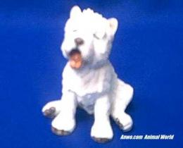 westie puppy figurine yawning