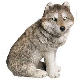 wolf figurine sitting ms501