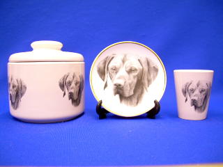 vizsla jar plate shot glass