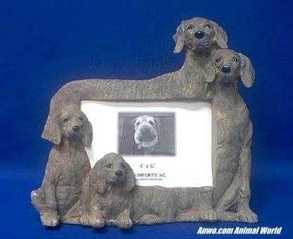 weimaraner picture frame figurine