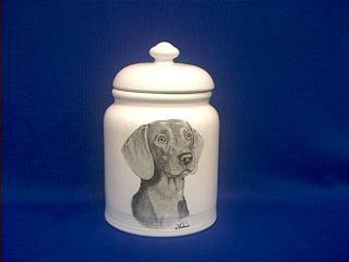weimaraner cookie jar