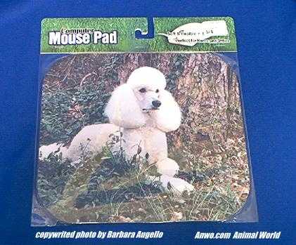 white poodle mouse pad
