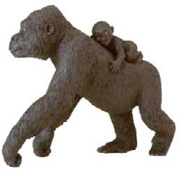 Gorilla Toy Miniature Replica Adult with Baby at Animal WorldÂ®