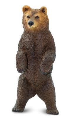 Grizzly Bear Standing toy Miniature Replica Anwo