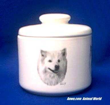 american eskimo spitz jar porcelain