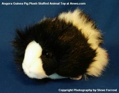 angora guinea pig plush stuffed animal black white