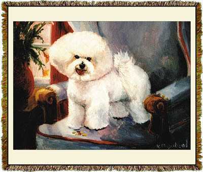 bichon frise blanket throw tapestry afghan