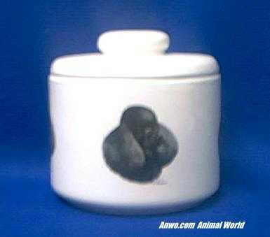 black poodle jar porcelain