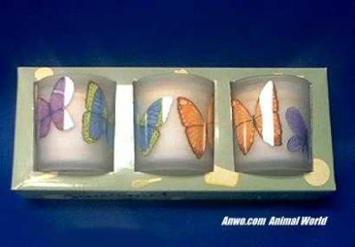butterfly candles set of 3