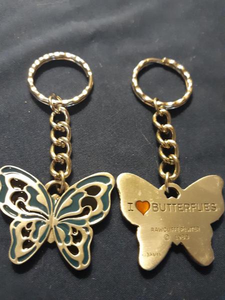 Butterfly Keychain Rawcliffe Pewter USA w/ Enamel