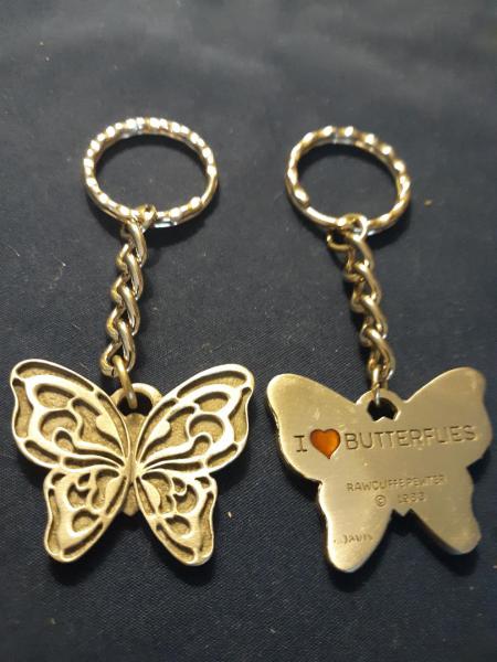Butterfly Keychain Pewter Rawcliffe