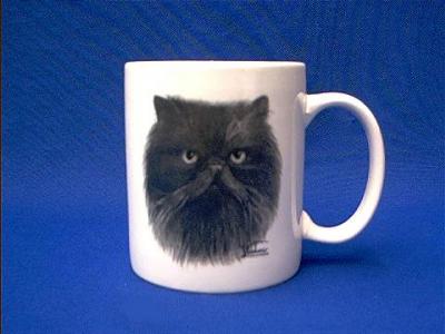 black persian cat mug