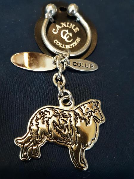 collie keychain silver, canine collection collie keychain silver, 
