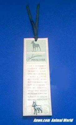 doberman pinscher bookmark pewter pin