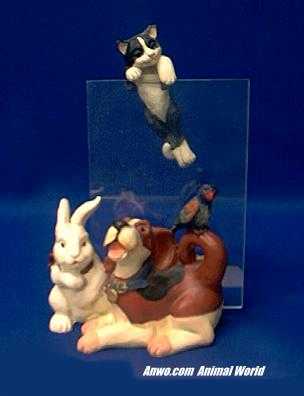 dog cat rabbit picture frame