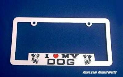 dog license plate frame