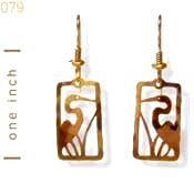 egret earrings jewelry gold french curve