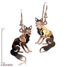 fox earrings gold french curve usa