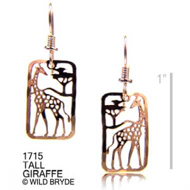 giraffe earrings gold french curve