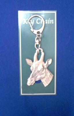 giraffe keychain pewter