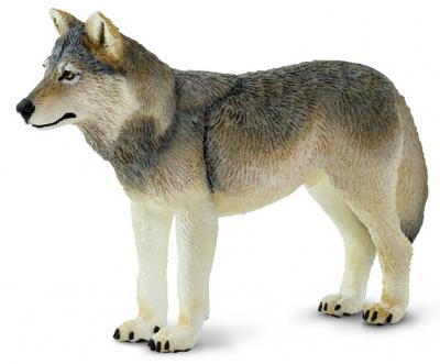 Grey Wolf Toy Miniature Replica Standing