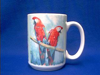 red macaw mug 