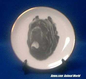 mastiff napolitano plate porcelain